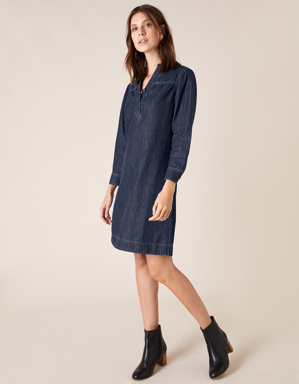 Buy Angreji Girl Knee Length Denim Dress with Pockets Sleeveless Dress Blue  at Amazon.in